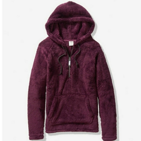 PINK Victoria's Secret Tops - Size L💕PINK VICTORIA'S SECRET SHERPA HOODIE